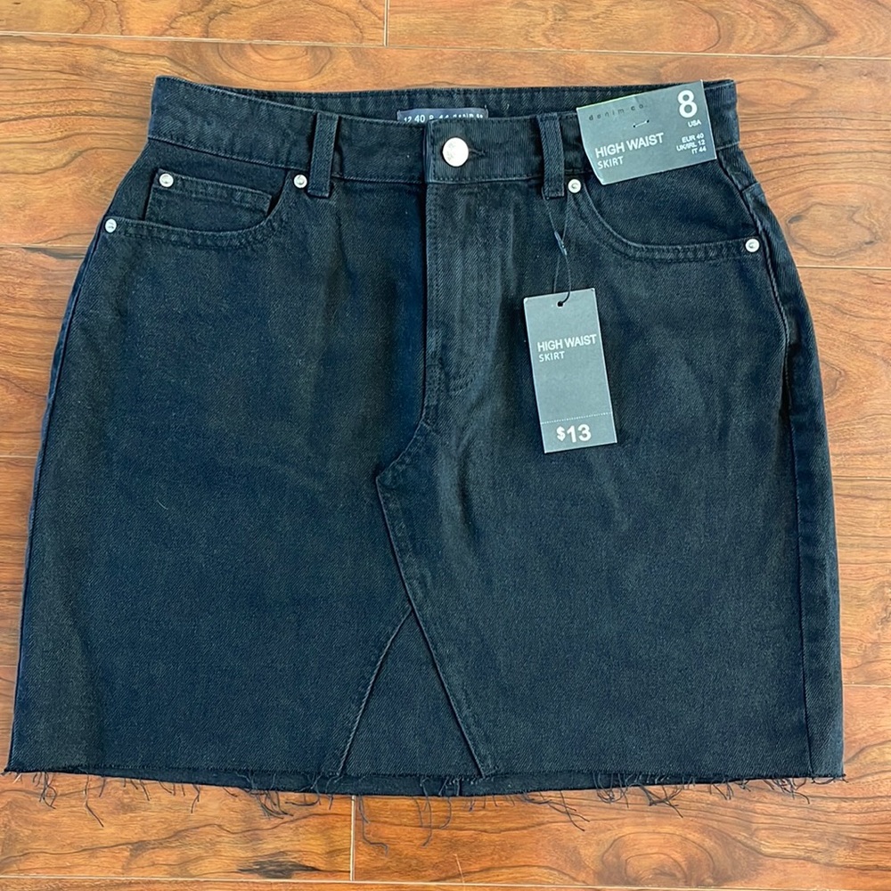 NWT Primark Black High Waist Jean Mini Skirt